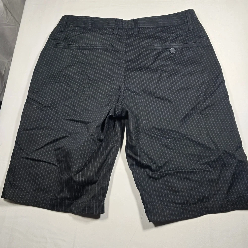Fox Racing Mens 31 Pinstripe Shorts Black White Flat Front